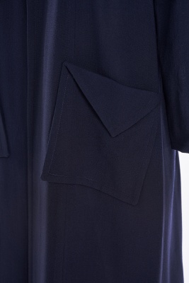 A Jean Muir ink blue wool cr&ecirc;pe coat, 1980s - 4