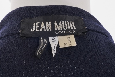 A Jean Muir ink blue wool cr&ecirc;pe coat, 1980s - 5