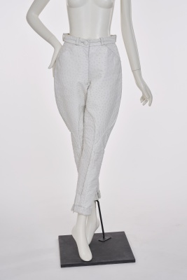 A Pair of Herm&egrave;s white ostrich leather jodhpurs, 1980s