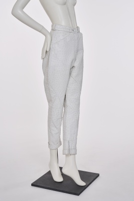 A Pair of Herm&egrave;s white ostrich leather jodhpurs, 1980s - 2