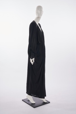 A Yuki beaded black jersey dress, 1980s - 2