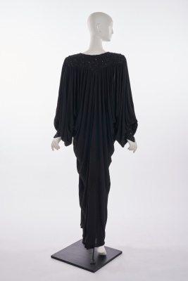 A Yuki beaded black jersey dress, 1980s - 3