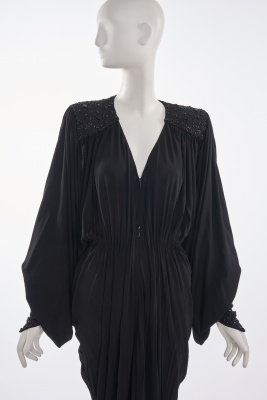 A Yuki beaded black jersey dress, 1980s - 4