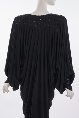 A Yuki beaded black jersey dress, 1980s - 6
