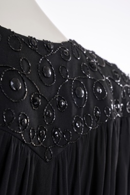 A Yuki beaded black jersey dress, 1980s - 7