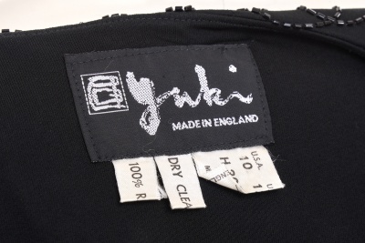 A Yuki beaded black jersey dress, 1980s - 8