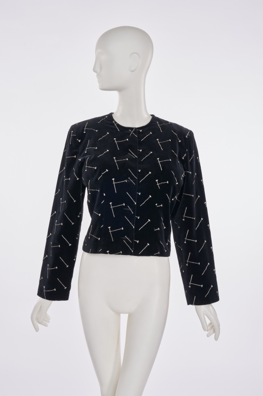 A Patrick Kelly embroidered black velvet jacket, Autumn-Winter 1988-89