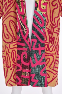 A Stephen Sprouse Keith Haring print wool coat, 'Burnout 88' collection, Spring-Summer 1988 - 9