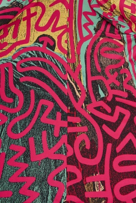 A Stephen Sprouse Keith Haring print wool coat, 'Burnout 88' collection, Spring-Summer 1988 - 12