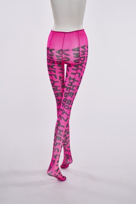 A pair of Stephen Sprouse pink and black printed nylon tights, Autumn-Winter 1984-85 - 6