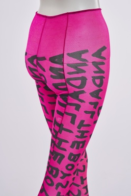 A pair of Stephen Sprouse pink and black printed nylon tights, Autumn-Winter 1984-85 - 7