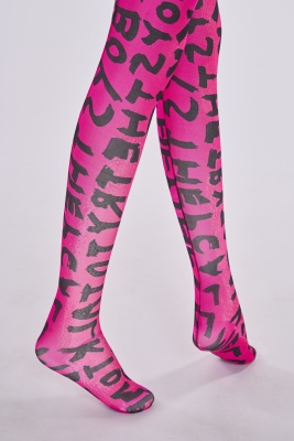 A pair of Stephen Sprouse pink and black printed nylon tights, Autumn-Winter 1984-85 - 8