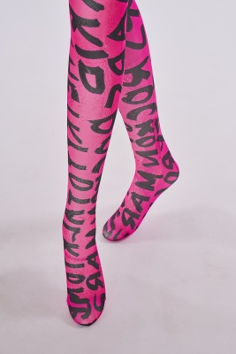 A pair of Stephen Sprouse pink and black printed nylon tights, Autumn-Winter 1984-85 - 10
