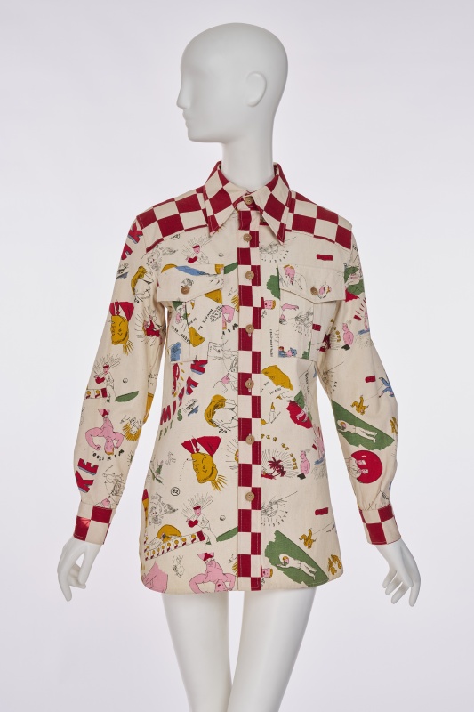 An Issey Miyake x Terry Johnson men's printed cotton canvas shirt, 2013
