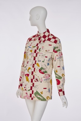 An Issey Miyake x Terry Johnson men's printed cotton canvas shirt, 2013 - 2