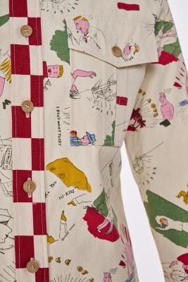 An Issey Miyake x Terry Johnson men's printed cotton canvas shirt, 2013 - 8