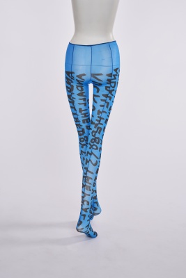 A pair of Stephen Sprouse blue and black printed nylon leggings, Autumn-Winter 1984-85 - 6