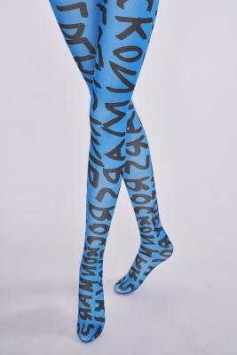 A pair of Stephen Sprouse blue and black printed nylon leggings, Autumn-Winter 1984-85 - 7