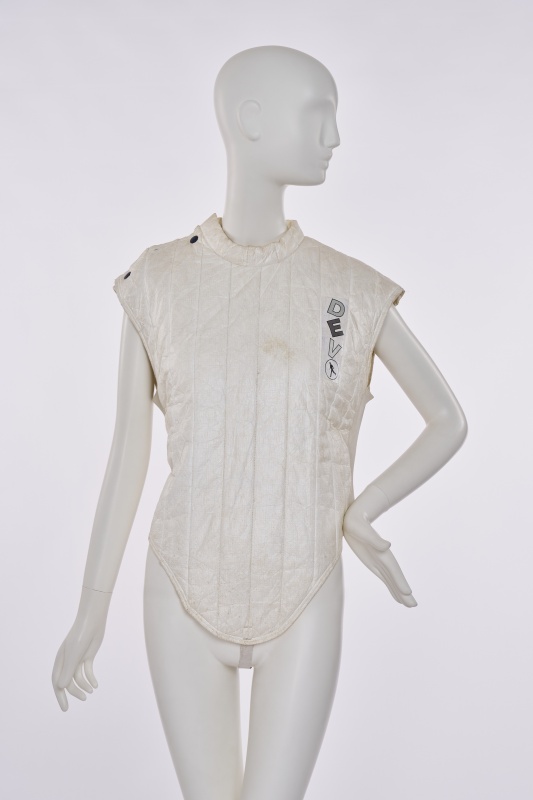 A Devo quilted Tyvek 'Action Vest' from the 'New Traditionalists' tour, 1981