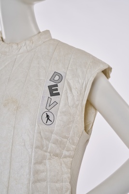 A Devo quilted Tyvek 'Action Vest' from the 'New Traditionalists' tour, 1981 - 5