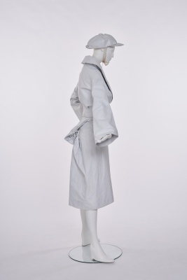 A Vivienne Westwood grey leather ensemble, 'Caf&eacute; Society' collection, Spring-Summer 1994 - 3