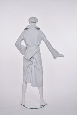 A Vivienne Westwood grey leather ensemble, 'Caf&eacute; Society' collection, Spring-Summer 1994 - 4