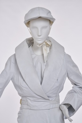 A Vivienne Westwood grey leather ensemble, 'Caf&eacute; Society' collection, Spring-Summer 1994 - 5