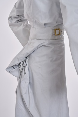 A Vivienne Westwood grey leather ensemble, 'Caf&eacute; Society' collection, Spring-Summer 1994 - 6