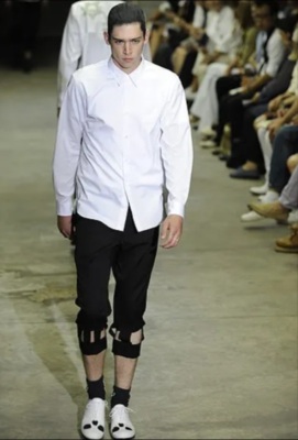 A pair of Comme des Gar&ccedil;ons men's white leather skull shoes, Spring-Summer 2011 - 2