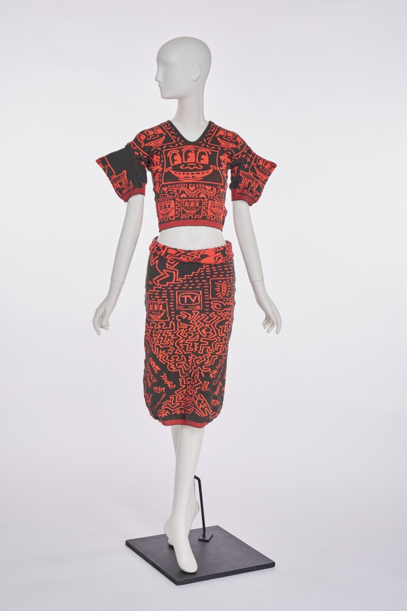 A Westwood/McLaren Keith Haring patterned knitted ensemble 'Witches' collection, Autumn-Winter 1983-84