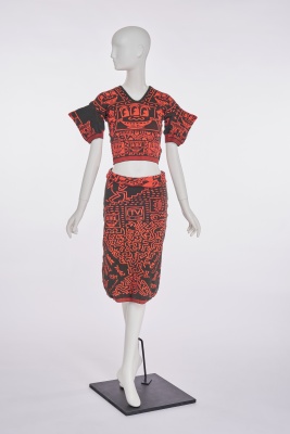 A Westwood/McLaren Keith Haring patterned knitted ensemble 'Witches' collection, Autumn-Winter 1983-84