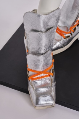 A pair of Westwood/McLaren triple tongue trainers, mid 1980s re-issues of Witches collection originals - 2