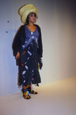 A rare Westwood/McLaren blue-grey cotton ensemble, 'Punkature (Hobo)' collection, Spring-Summer 1983 - 2