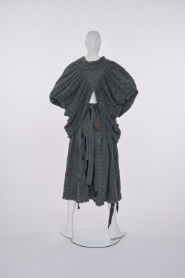A rare Westwood/McLaren blue-grey cotton ensemble, 'Punkature (Hobo)' collection, Spring-Summer 1983 - 5