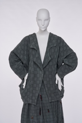 A rare Westwood/McLaren blue-grey cotton ensemble, 'Punkature (Hobo)' collection, Spring-Summer 1983 - 6