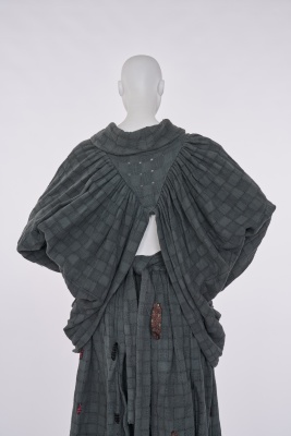 A rare Westwood/McLaren blue-grey cotton ensemble, 'Punkature (Hobo)' collection, Spring-Summer 1983 - 7