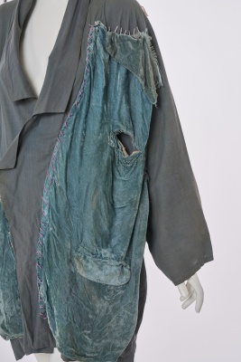 A rare Westwood/McLaren blue-grey cotton and velvet shirt, 'Punkature (Hobo)' collection, Spring-Summer 1983 - 6