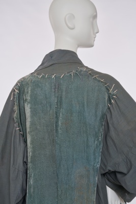 A rare Westwood/McLaren blue-grey cotton and velvet shirt, 'Punkature (Hobo)' collection, Spring-Summer 1983 - 9