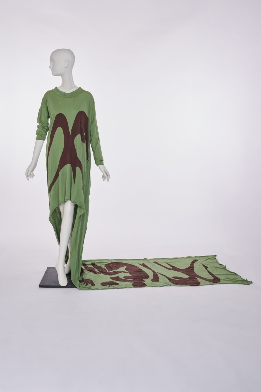 A Westwood/McLaren green toga dress, 'Nostalgia of Mud' (Buffalo) collection, Autumn-Winter 1982-83