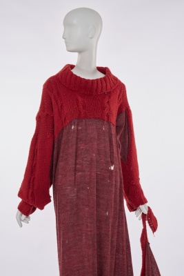 A Westwood/McLaren knitted wool Dancing Figures print toga dress, 'Nostalgia of Mud' (Buffalo) collection, Autumn-Winter 1982-83 - 2