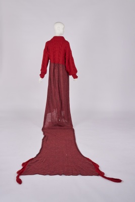 A Westwood/McLaren knitted wool Dancing Figures print toga dress, 'Nostalgia of Mud' (Buffalo) collection, Autumn-Winter 1982-83 - 4