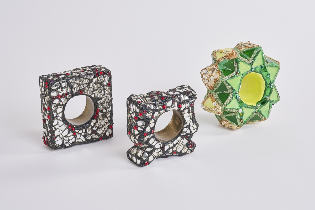 Three Andrew Logan resin mirror bracelets, circa 1981