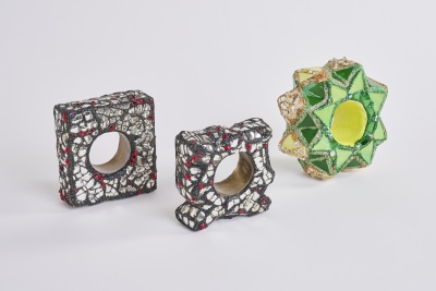 Three Andrew Logan resin mirror bracelets, circa 1981