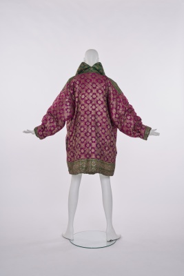 A Norma Kamali Indian brocaded silk padded cocoon coat, 1980s - 4