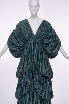 A Norma Kamali green lam&eacute; evening gown, circa 1977 - 5