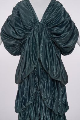 A Norma Kamali green lam&eacute; evening gown, circa 1977 - 6