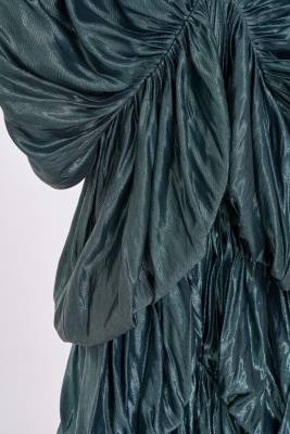 A Norma Kamali green lam&eacute; evening gown, circa 1977 - 7