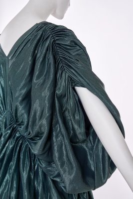 A Norma Kamali green lam&eacute; evening gown, circa 1977 - 9