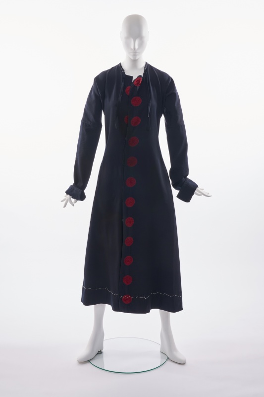 A fine Yohji Yamamoto shibori dyed black wool coat, Autumn-Winter 1993-94