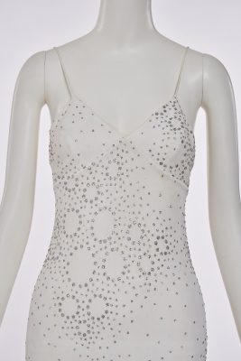 An Ossie Clark glittery white jersey dress, circa 1979 - 4
